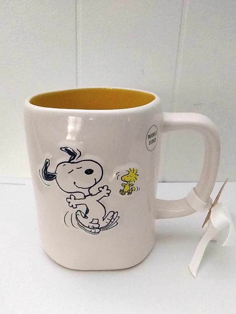 Rae Dunn Ceramic Coffee Cup Mug Peanuts Best Friends Snoopy Woodstock  4.75" NEW